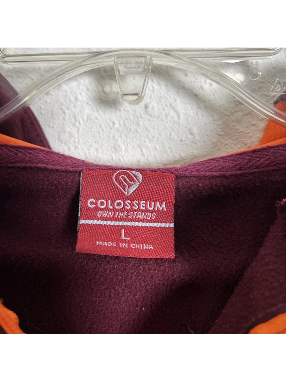 Virginia Tech Hokies Colosseum 1/4 Zip Womens Large Maroon Pullover Hoodie - Picture 3 of 10